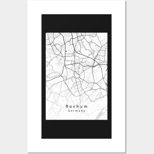 Bochum Germany City Map white Posters and Art